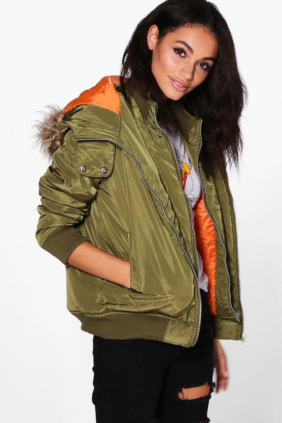 Abigail Double Layer MA1 Bomber Jacket